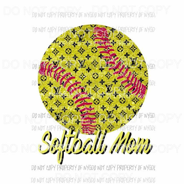 Softball Mom LV # 7 yellow louis vuitton Sublimation transfers Heat Transfer