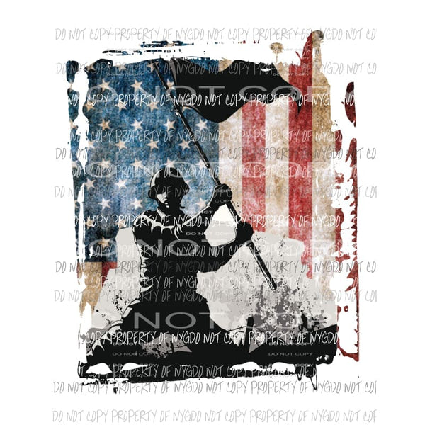 Soldier USA Flag Sublimation transfers Heat Transfer