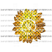 Sunflower with heart LV #1 yellow Sublimation transfers Heat Transfer
