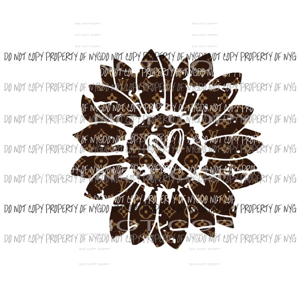 Sunflower with heart LV #2 Sublimation transfers Heat Transfer