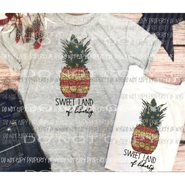 sweet land of liberty pineapple Sublimation transfers Heat Transfer