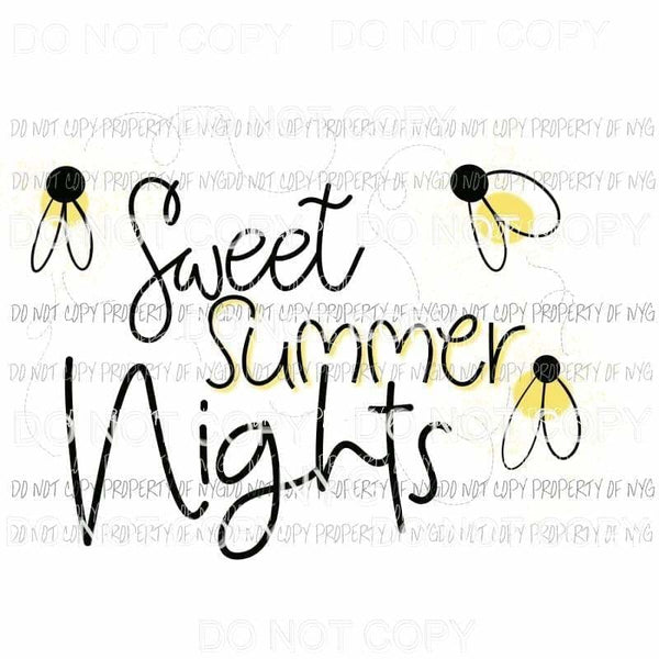 Sweet Summer Nights lightning bugs Sublimation transfers Heat Transfer