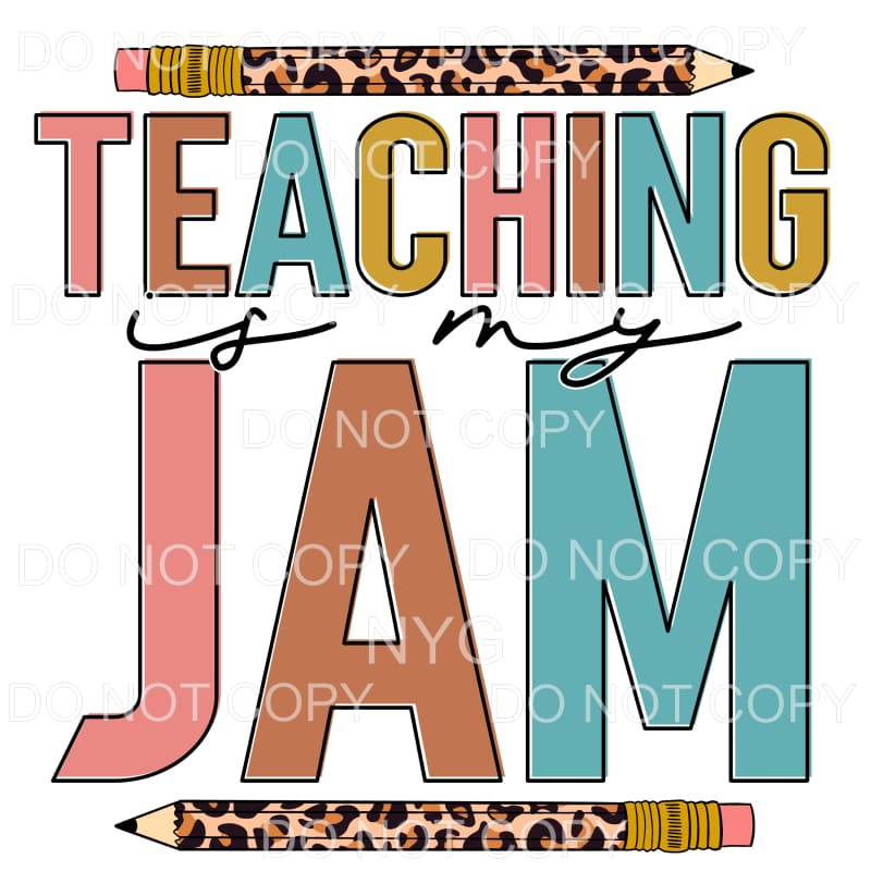 martodesigns Teaching Is My Jam Neutral Colors Leopard