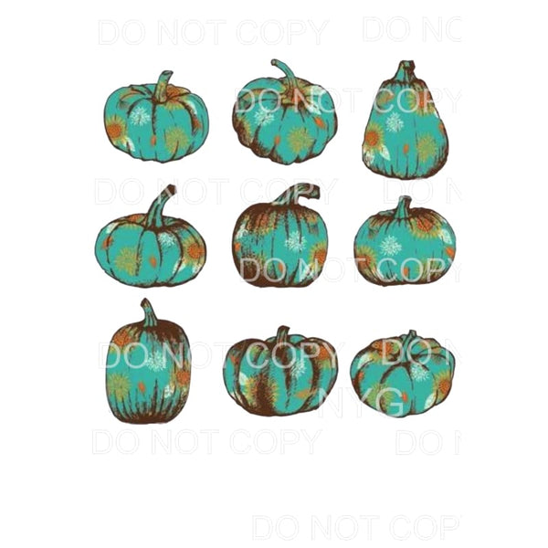 Teal Pumpkins Stacked # 568 Sublimation transfers - Heat 