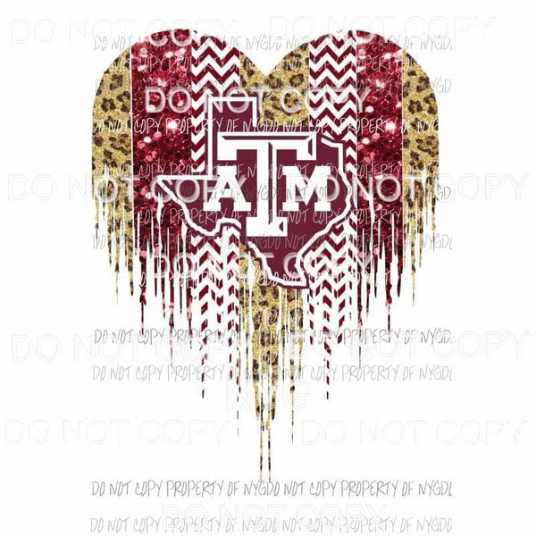 Texas A&M Aggies #1 paint palette state outline Sublimation transfers Heat Transfer