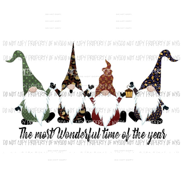 The Most Wonderful Time of the Year Gnomes Sublimation transfers Heat Transfer