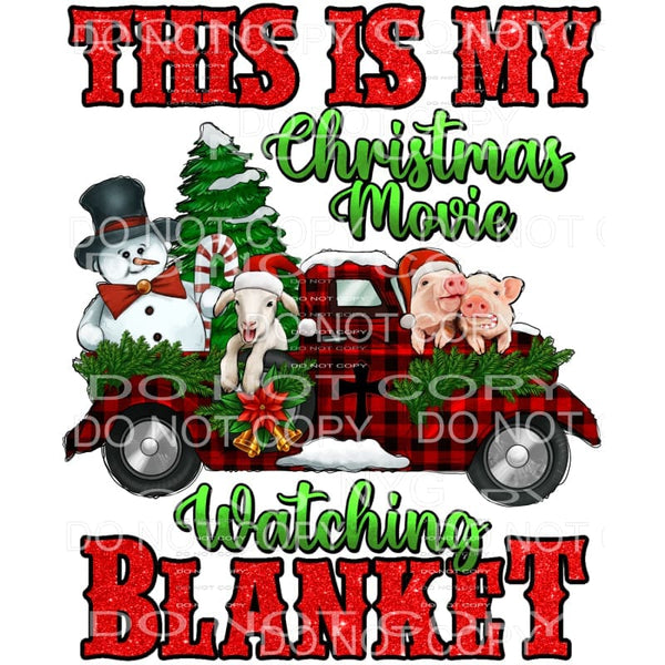 This Is My Christmas Movie Watching Blanket Red Plaid Truck 