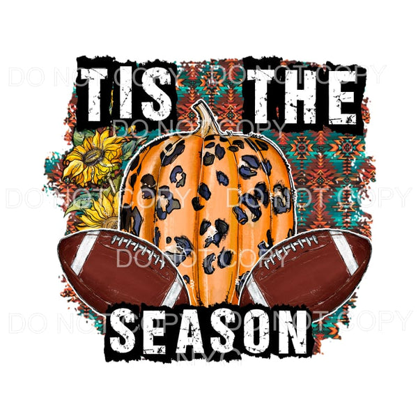 Tis The Season Football Leopard Pumpkin Western Sunflowers 