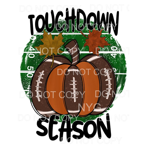 Touchdown Season Football Pumpkin Field Circle Background 