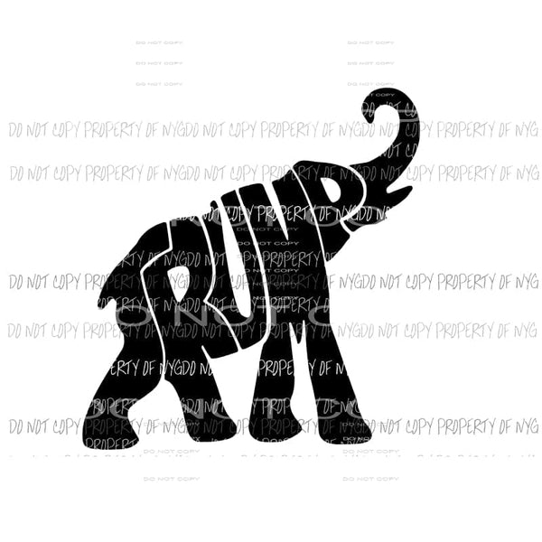 Trump elephant #1 black Sublimation transfers Heat Transfer