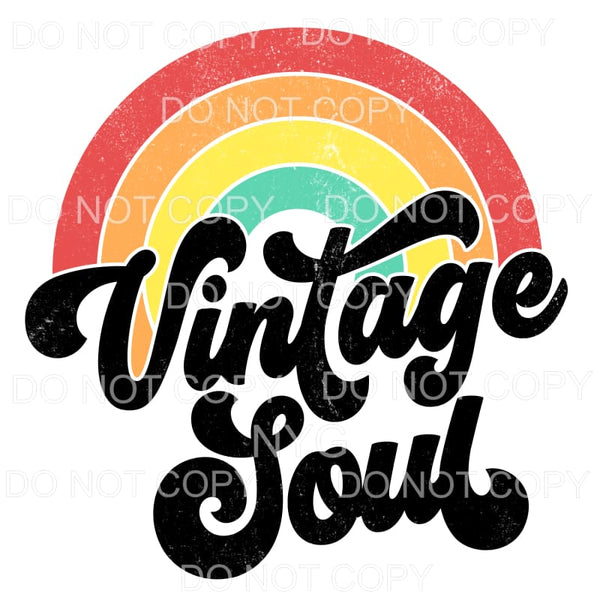 Vintage Soul Rainbow Retro Distressed Sublimation transfers 