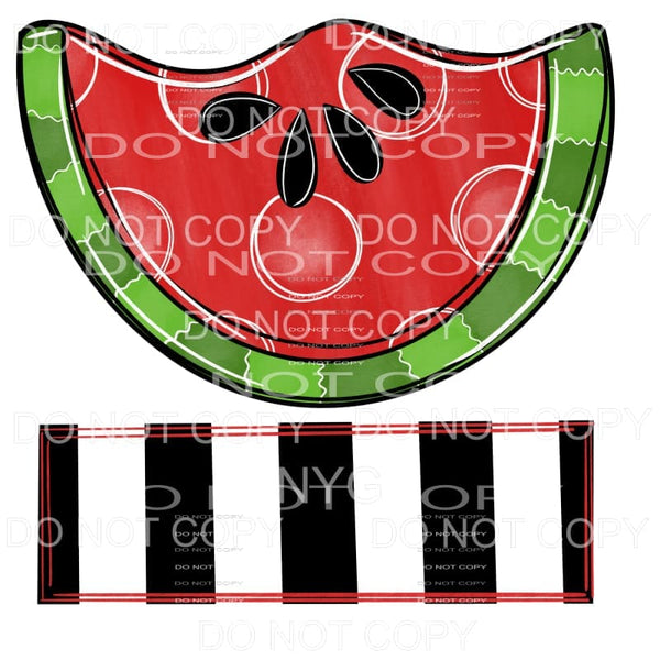 Watermelon Black Stripe Blank Banner Sublimation transfers -