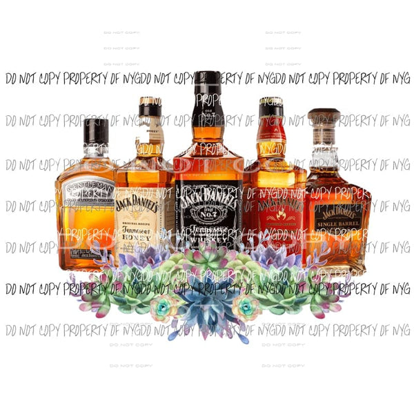 whiskey jack Daniels with cactus Sublimation transfers Heat Transfer