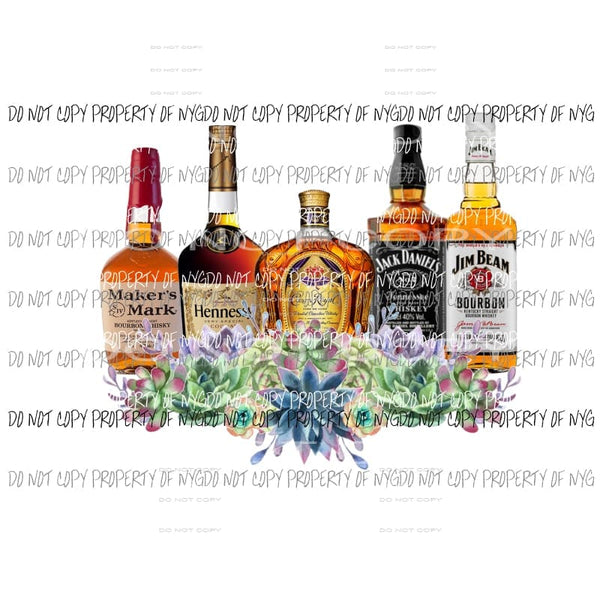 whiskey x 5 with cactus Sublimation transfers Heat Transfer