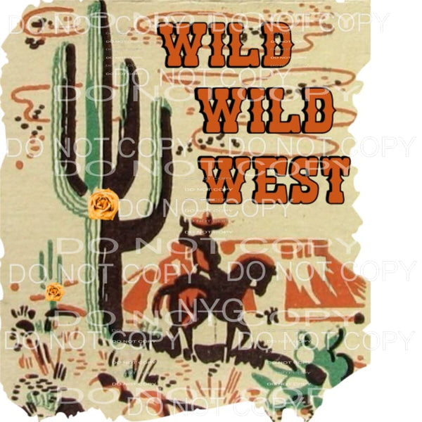 Wild Wild West Cowboy Horse Cactus Flowers Western #1649 