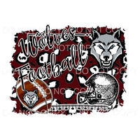 Wolves Football maroon black and white Sublimation transfers