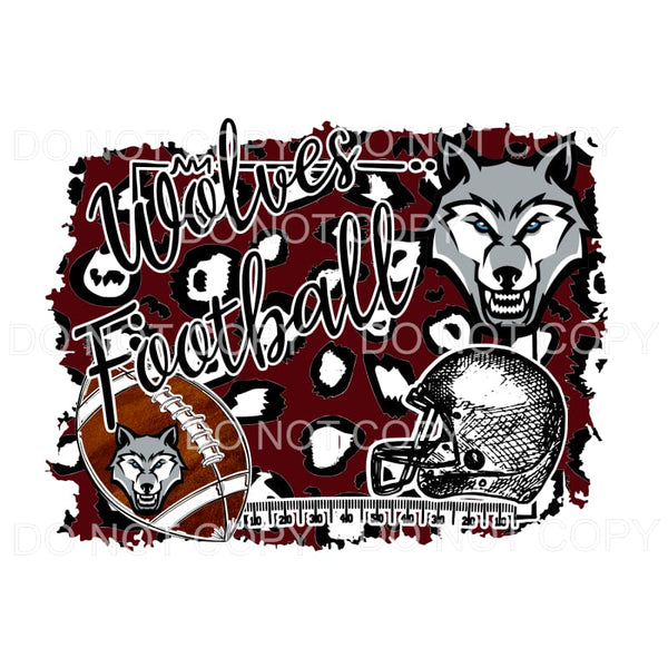 Wolves Football maroon black and white Sublimation transfers