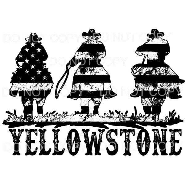 Yellowstone Flag cowboys Black Sublimation transfers - Heat 