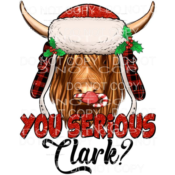 You Serious Clark Red Glitter Highland Cow Red Buffalo Plaid
