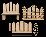 Bird House Stacker Interchangeable & bench Insert  # 3001  Wood Laser Blank | DIY Craft Cutout | Paint-Ready