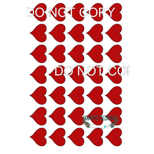 2 inch hearts Qty 35 on a sheet Sublimation transfers