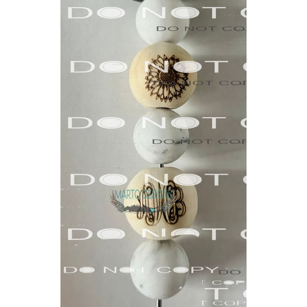 20 mm Wood Engraved Beads