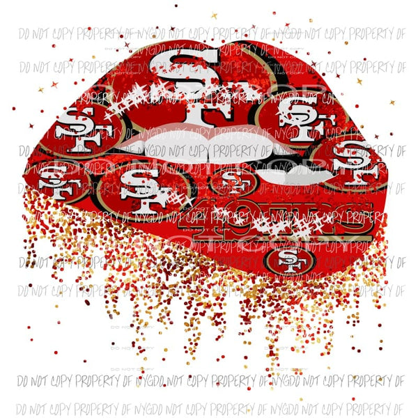 49ers lips Sublimation transfers Heat Transfer