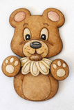 Bear # 102 PEEK A PAL Wood Laser Blank | DIY Craft Cutout | Paint-Ready