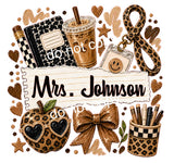 Custom Teacher or school name  # 8030 | Ready-to-Press Sublimation Heat Transfer