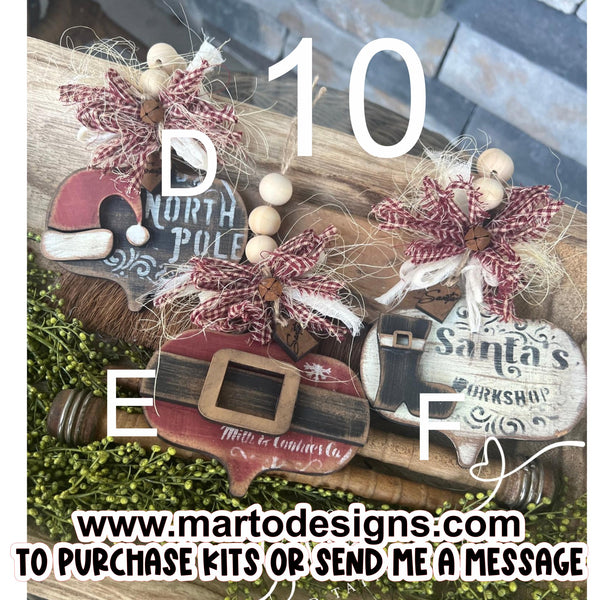 Kit 10 - WOOD  KIT Includes 3 ornaments Read Description