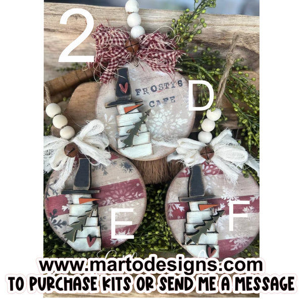 Kit 2 - WOOD  KIT Includes 3 ornaments Read Description