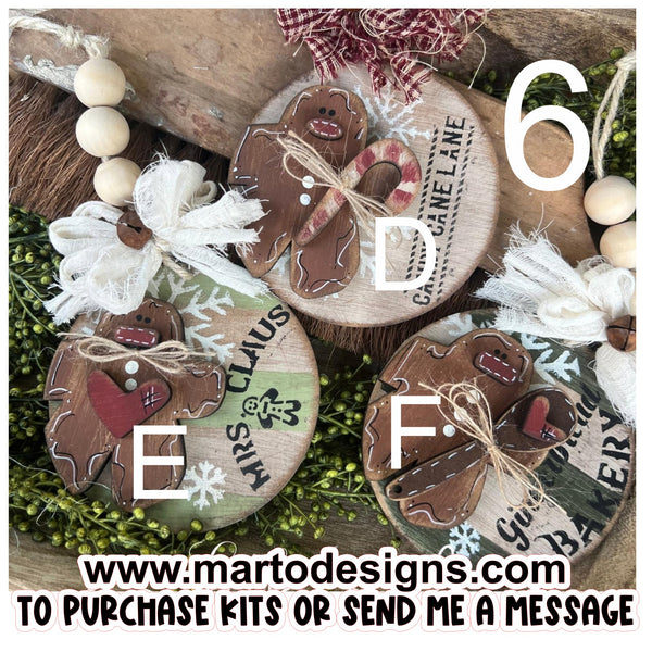 Kit 6 - WOOD  KIT Includes 3 ornaments Read Description