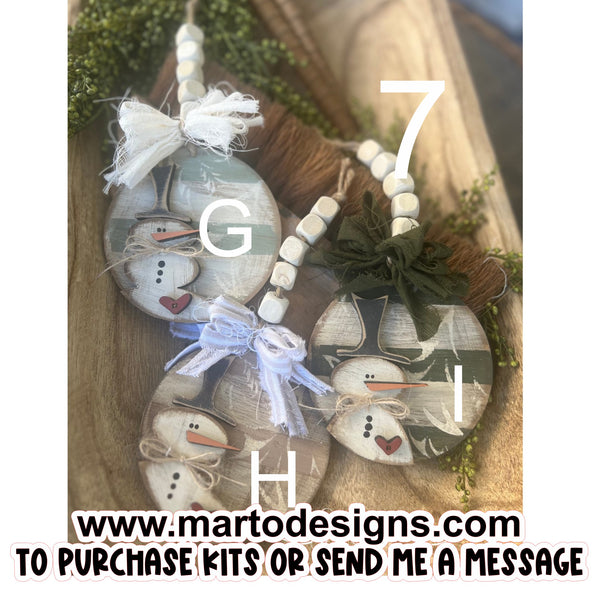 Kit 7 - WOOD  KIT Includes 3 ornaments Read Description (Copy)