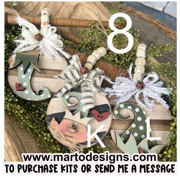 Kit 8 - WOOD  KIT Includes 3 ornaments Read Description