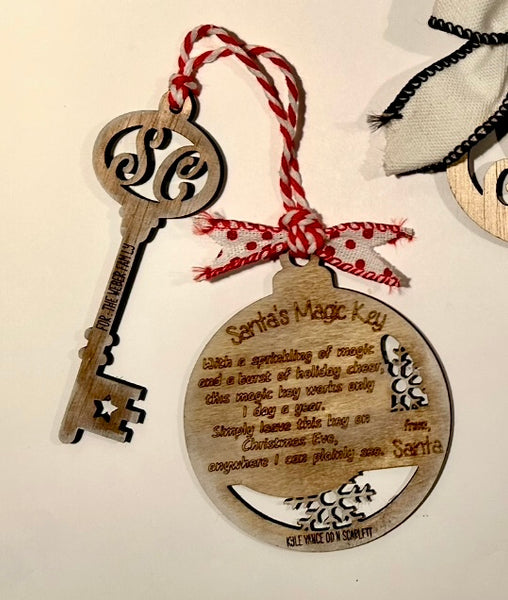 Santa's Magic Key Personalized WOOD ORNAMENT