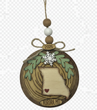 State wood DIY Kit #20 - WOOD  KIT Includes 3 ornaments Read Description