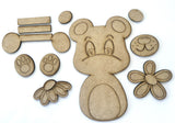 Bear # 102 PEEK A PAL Wood Laser Blank | DIY Craft Cutout | Paint-Ready
