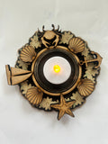 Tealight candle holder Leaves INTERCHANGEABLE # 1146 Wood Laser Blank | DIY Craft Cutout | Paint-Ready