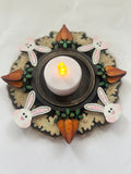 Bunny and carrots Easter DIGITAL #1203 Tealight candle holder  INTERCHANGEABLE Laser Cut SVG File – Instant Download
