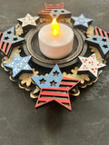 Tealight candle holder Engraved Flowers BASE INTERCHANGEABLE # 1148 Wood Laser Blank | DIY Craft Cutout | Paint-Ready