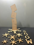 SNOW standing sign 10 inch with base Wood Laser Blank | DIY Craft Cutout | Paint-Ready