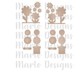 Stacker Add Ons Daisy and tree 2 trees and 2 daisy included # 3004 Wood Laser Blank | DIY Craft Cutout | Paint-Ready