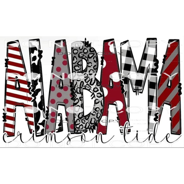 Alabama Crimson Tide #6558 Sublimation transfers - Heat
