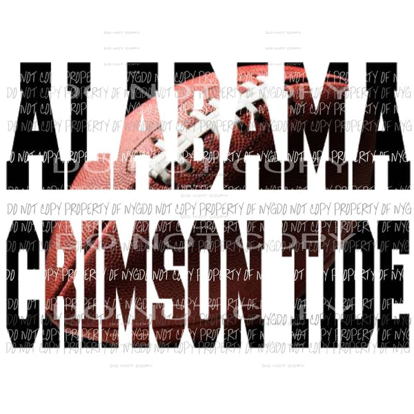 Alabama Crimson tide words football Sublimation transfers Heat Transfer