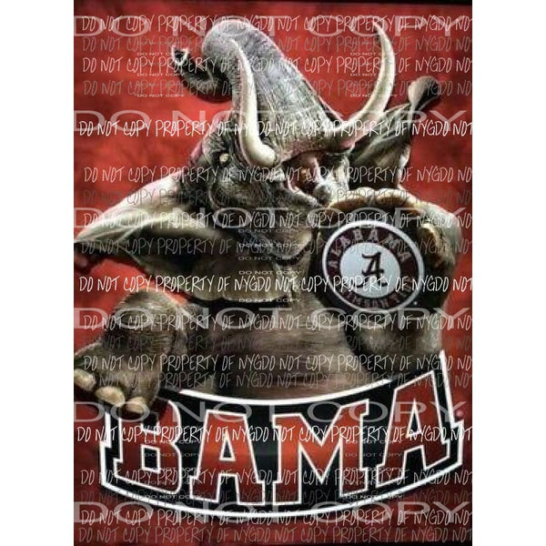 Alabama Elephant # 31 Sublimation transfers Heat Transfer