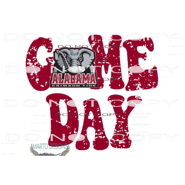 Alabama Game Day #10952 Sublimation transfer - Heat