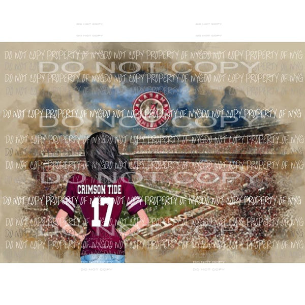 Alabama girl and stadium Sublimation transfers Heat Transfer