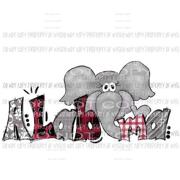 Alabama Hand drawn Sublimation transfers Heat Transfer