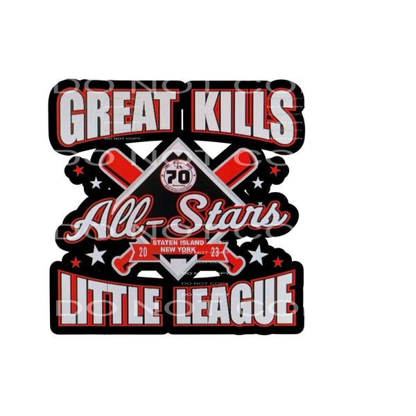 all star little league 2 custom Sublimation transfers - Heat