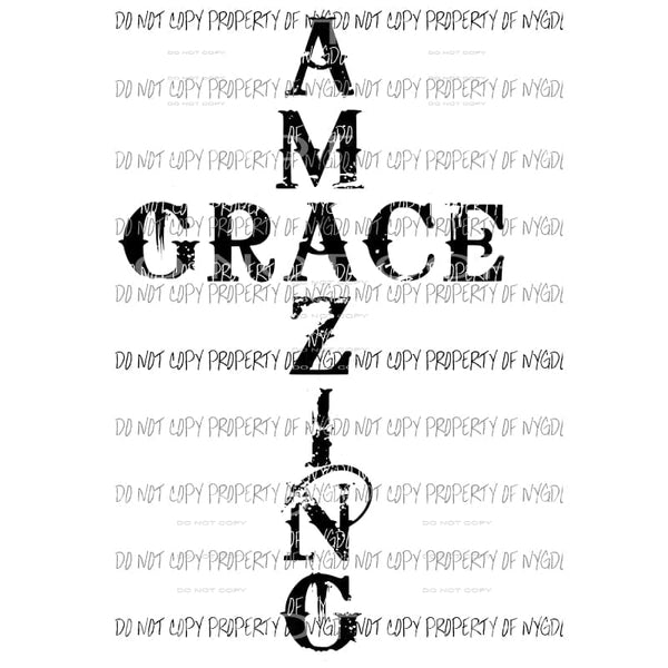 Amazing Grace Cross Sublimation transfers Heat Transfer